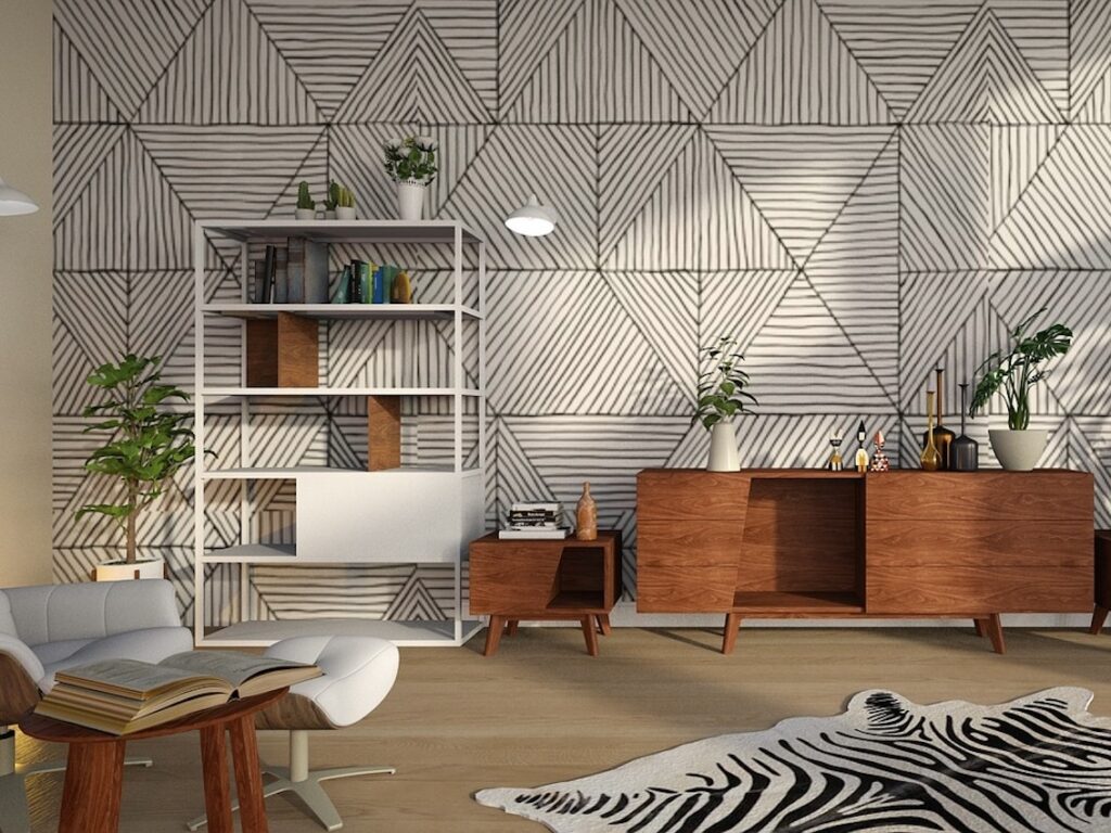 moderne Linien, Holzelemente, schlicht